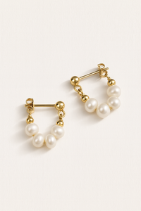 Clara Pearl Hoop Earrings
