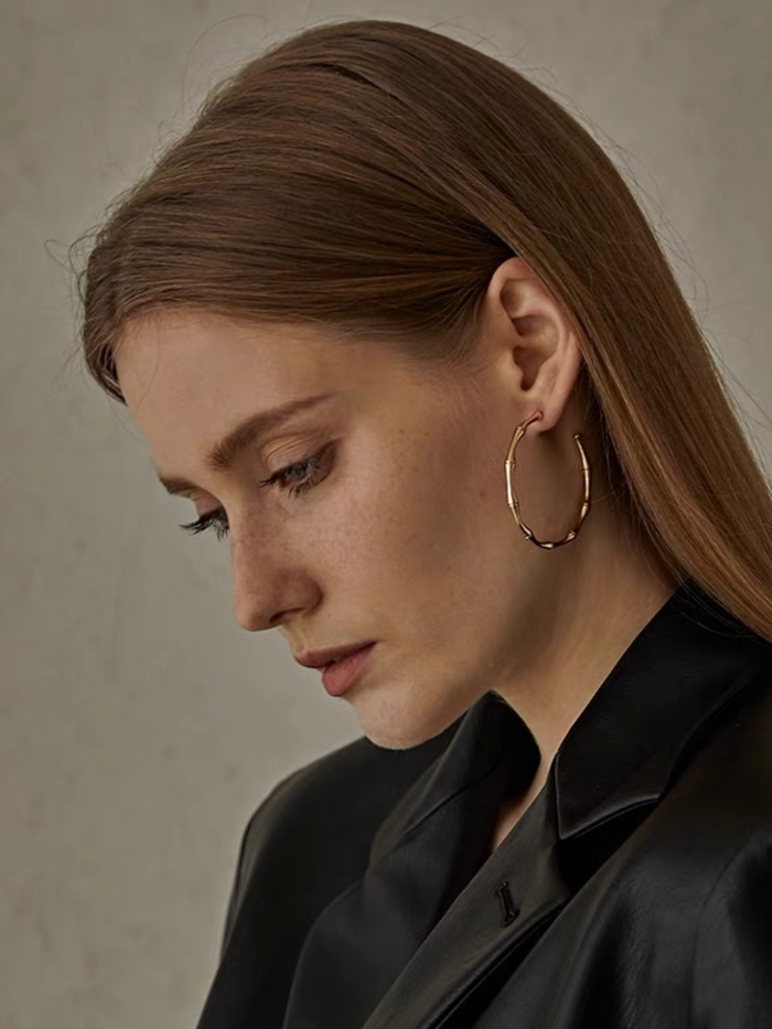 HAZEL BAMBOO HOOP EARRINGS
