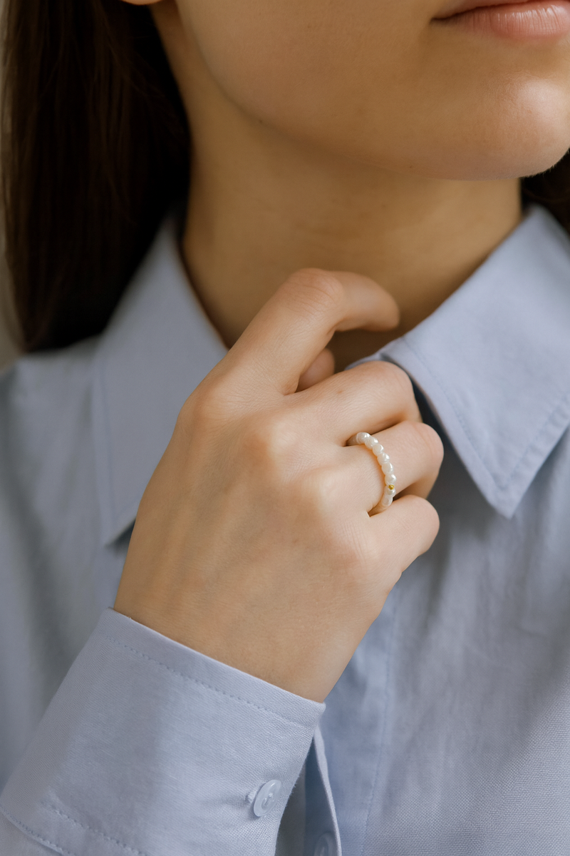 Ansley Pearl Beaded Ring