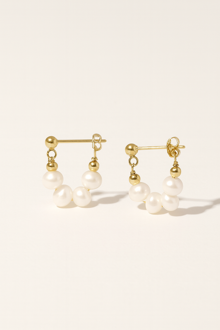 Clara Pearl Hoop Earrings