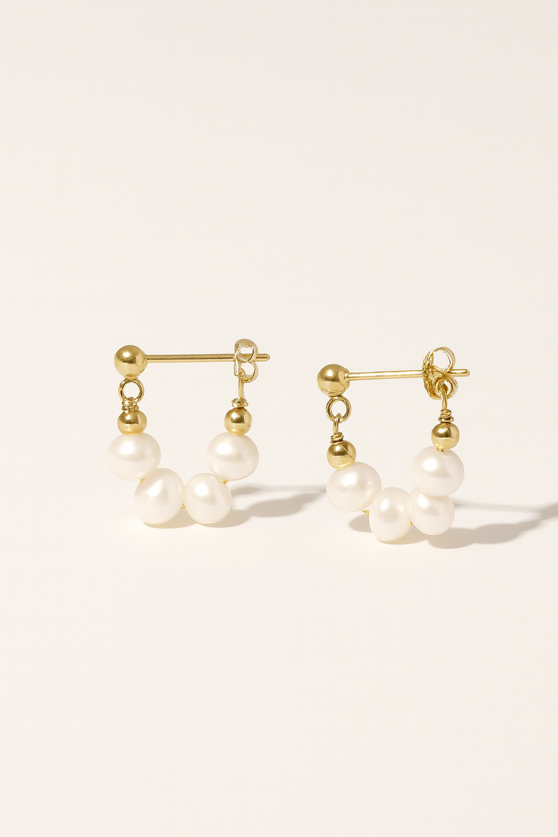Clara Pearl Hoop Earrings