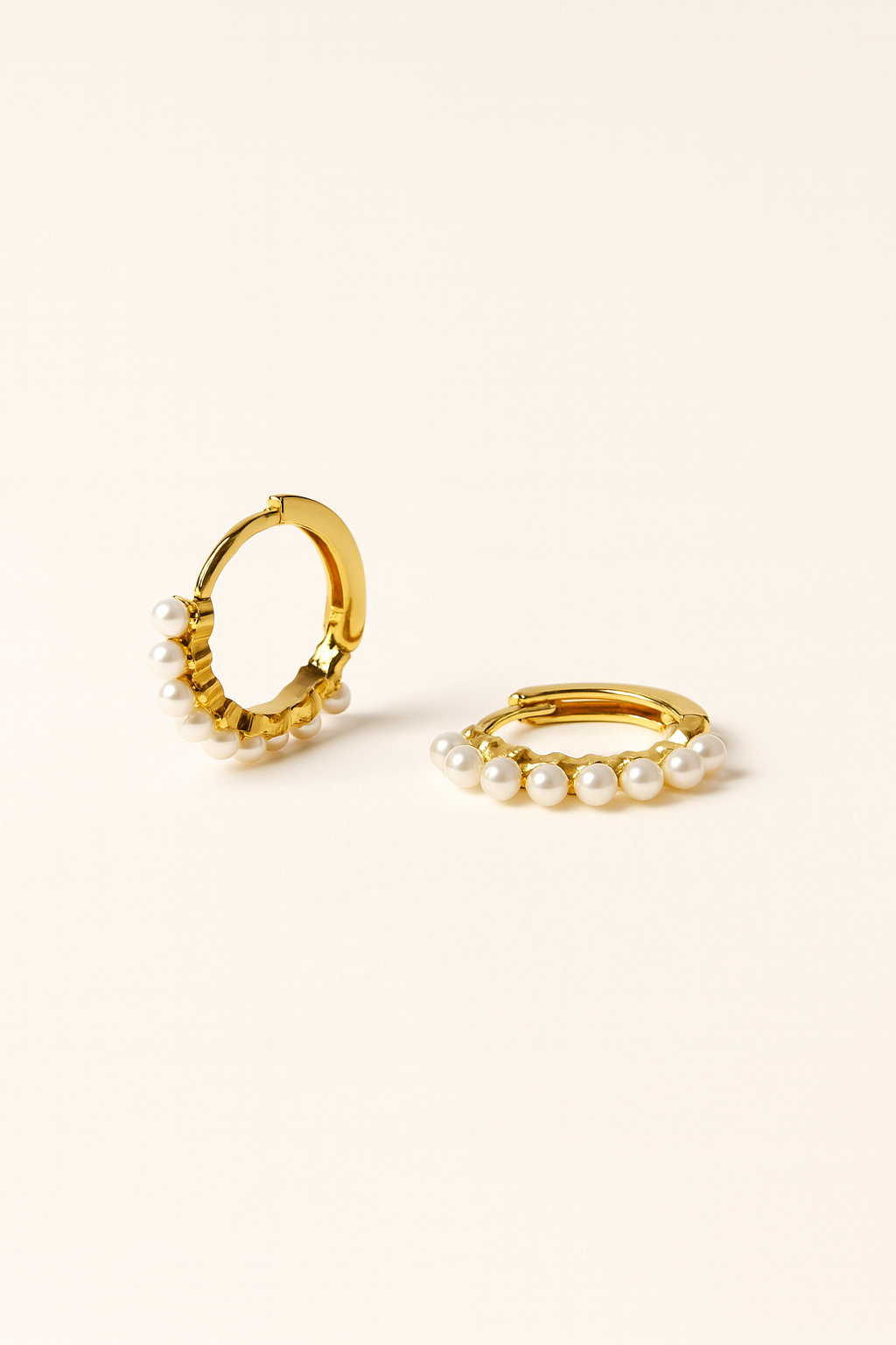 Dara Beaded Pearl Hoops