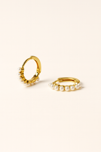 Dara Beaded Pearl Hoops