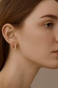 Dara Beaded Pearl Hoops