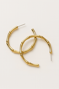 HAZEL BAMBOO HOOP EARRINGS