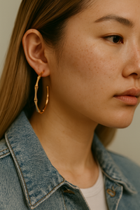 HAZEL BAMBOO HOOP EARRINGS