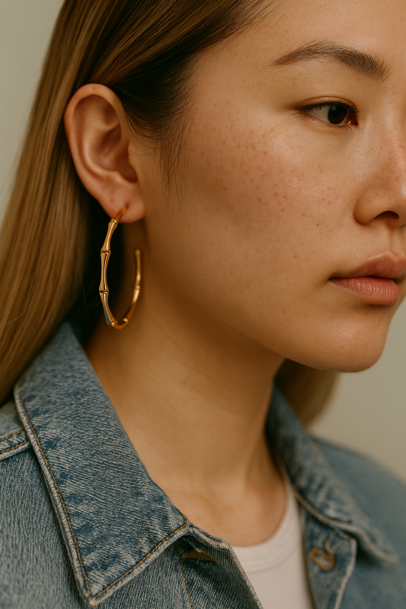 HAZEL BAMBOO HOOP EARRINGS