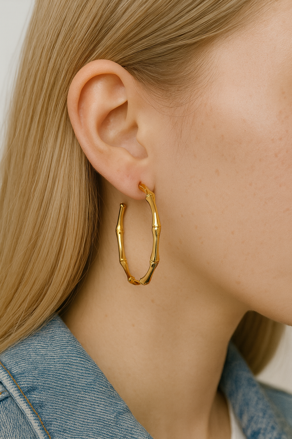 HAZEL BAMBOO HOOP EARRINGS