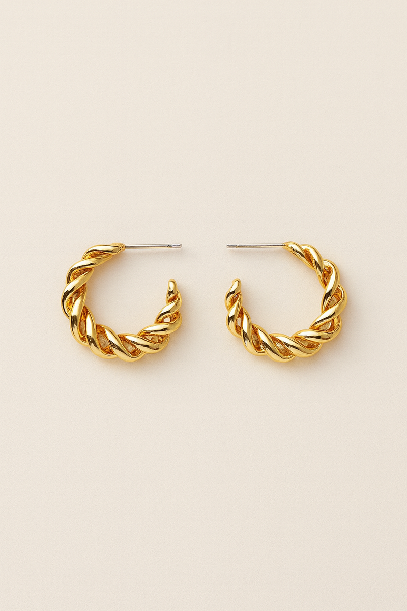 JULIA GOLD HALF HOOPS