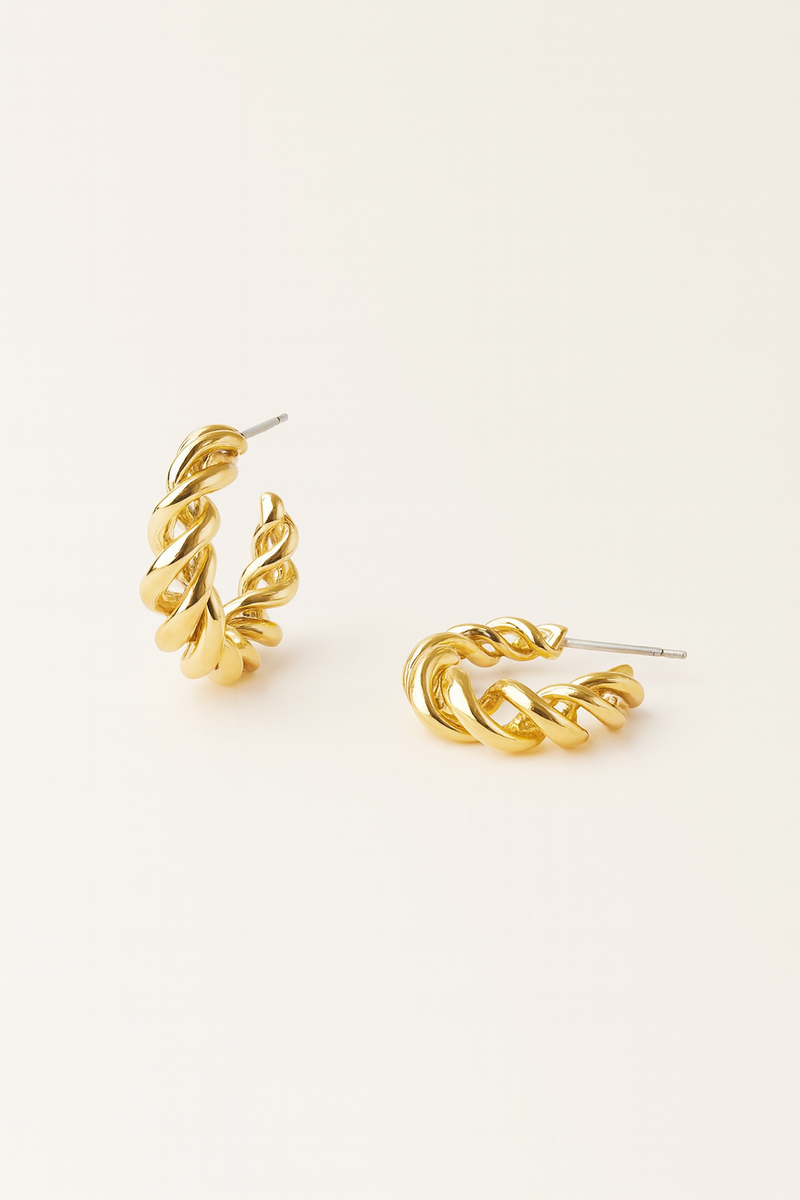 JULIA GOLD HALF HOOPS