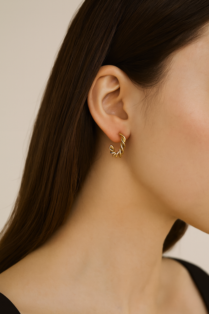 JULIA GOLD HALF HOOPS