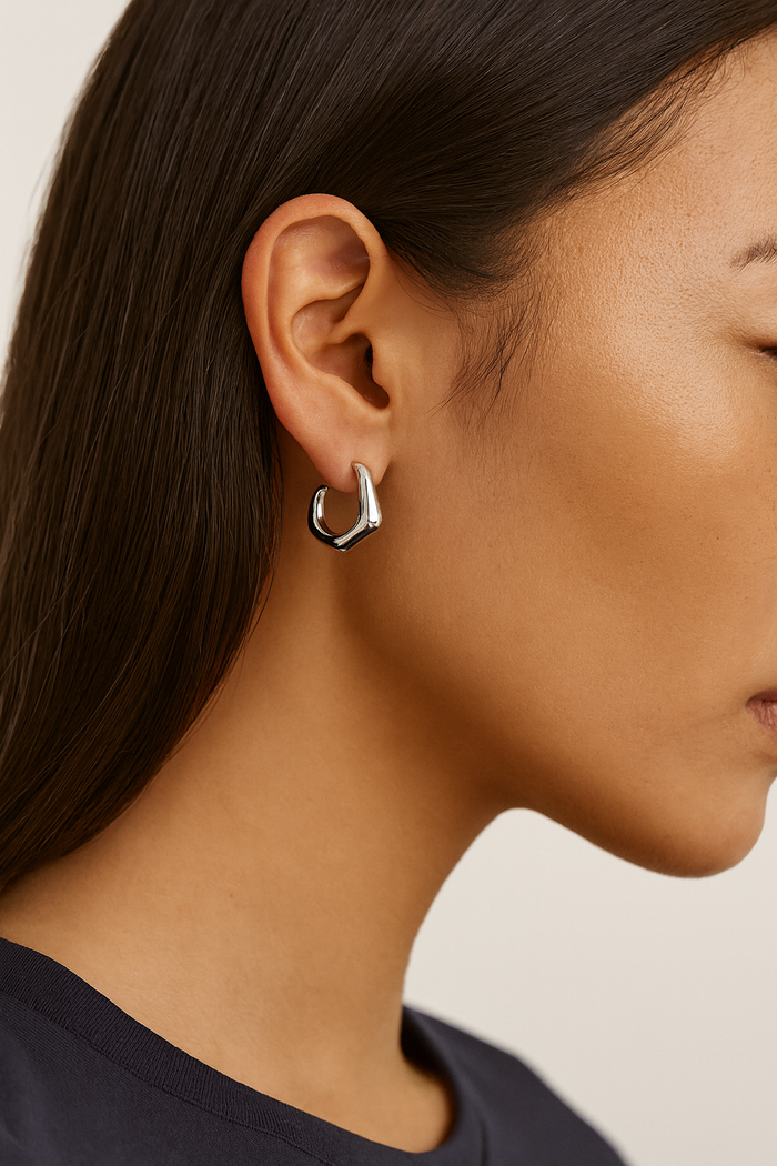 MYKA HALF GEO HOOPS