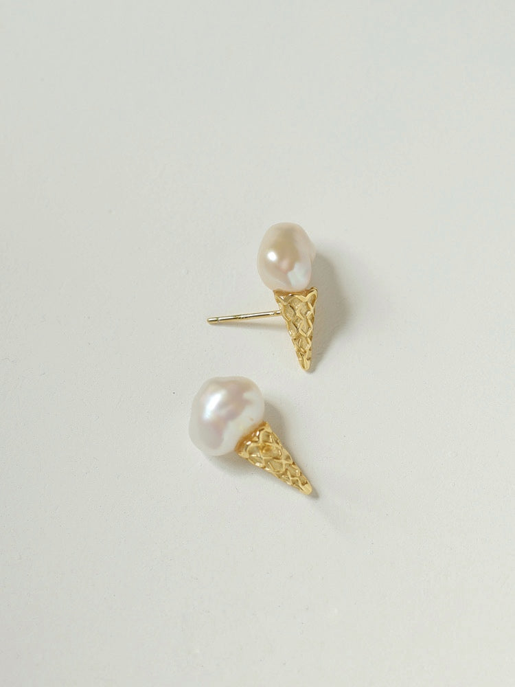 Baroque Pearl Ice Cream Earrings