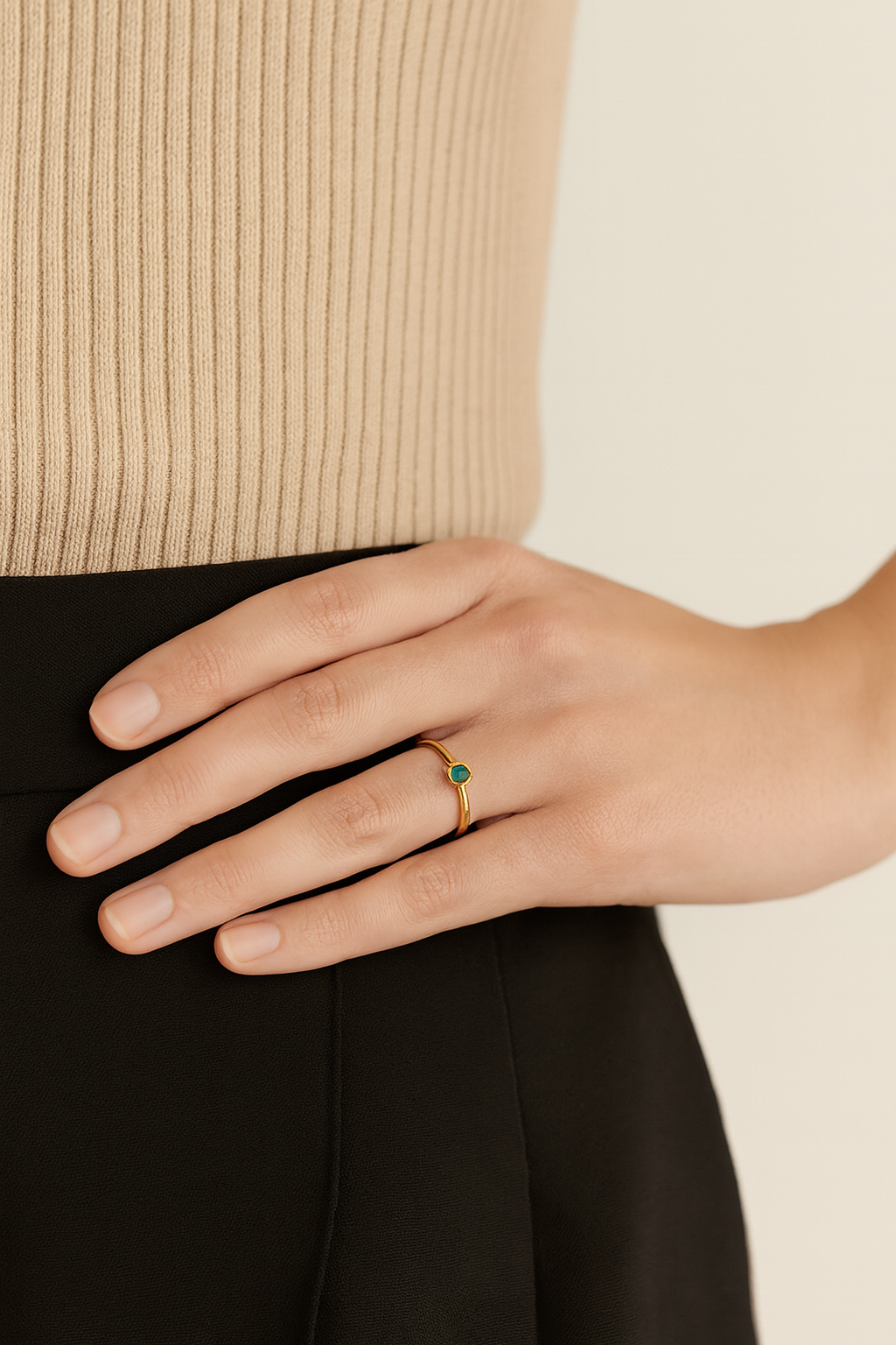 REIA GREEN TOPAZ RING