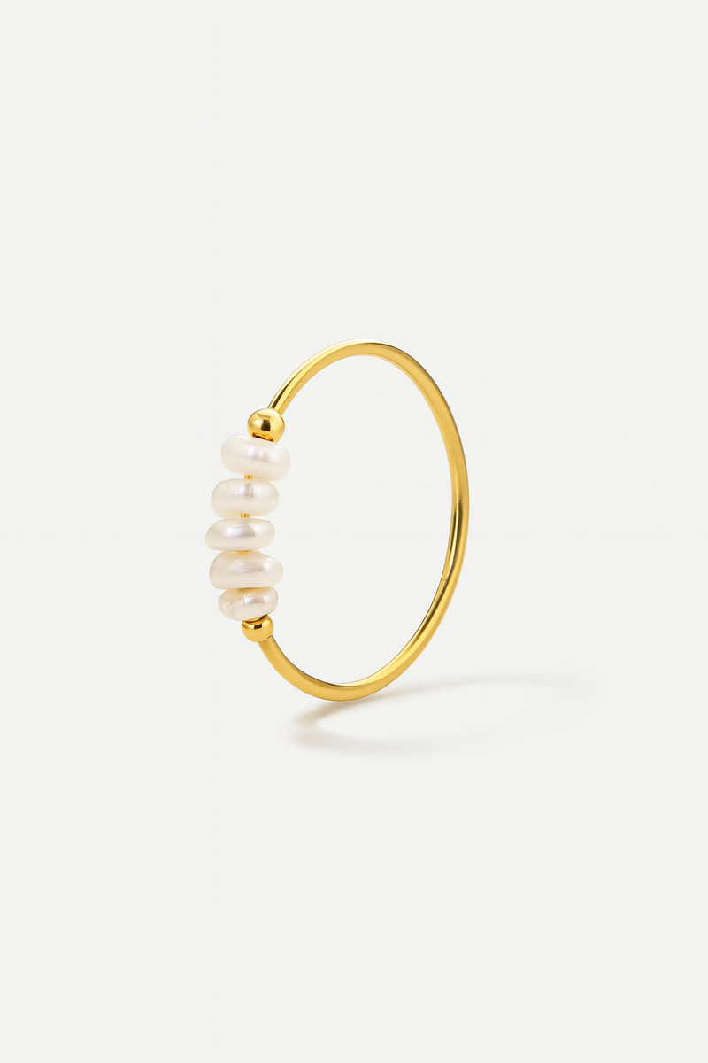 Gwenyth Stacked Pearls Ring